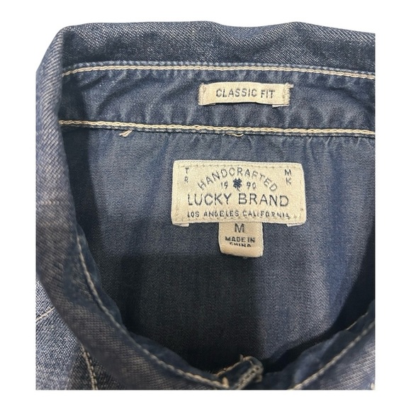 Lucky Brand Blue Relaxed/distressed shirt with Classic Styling. - Picture 3 of 9